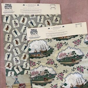Marcus Brothers Magnolia Printed Quilt Fabric - Cream, Green, Pink